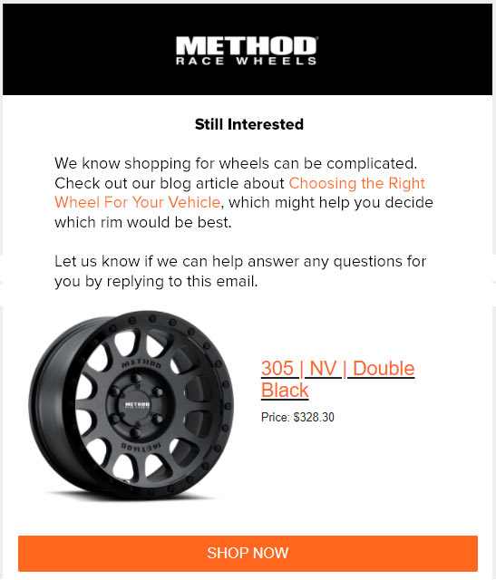 Abandon Cart Email Example