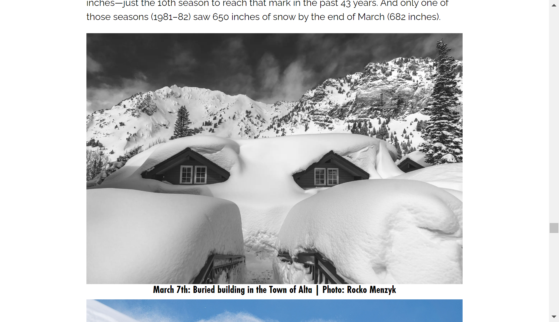 screenshot of amazing photos of the snow