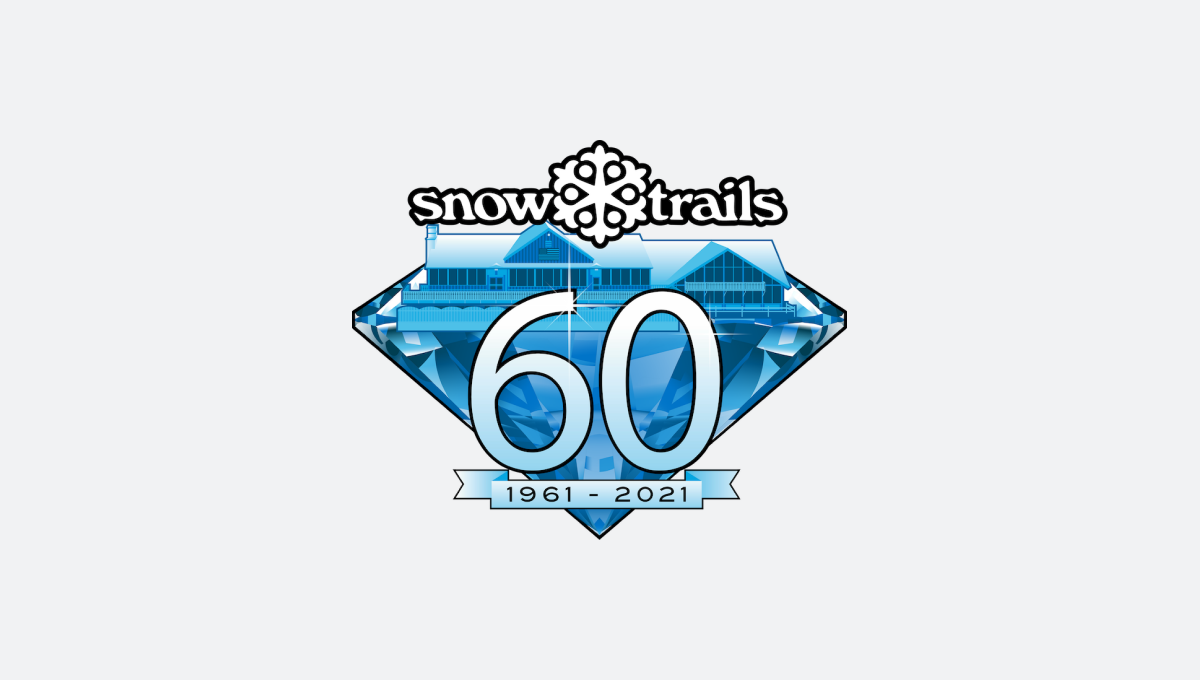 snow trails 60th anniversary logo