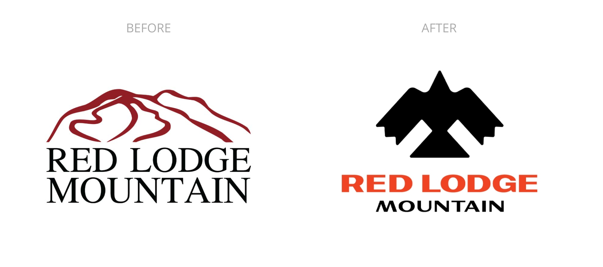 before and after red lodge mountain logos