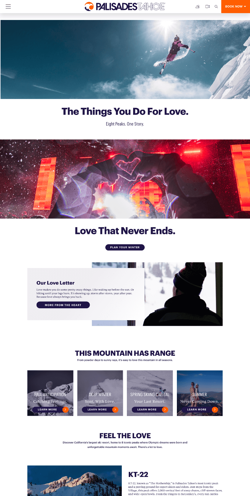 screenshot of Palisades site